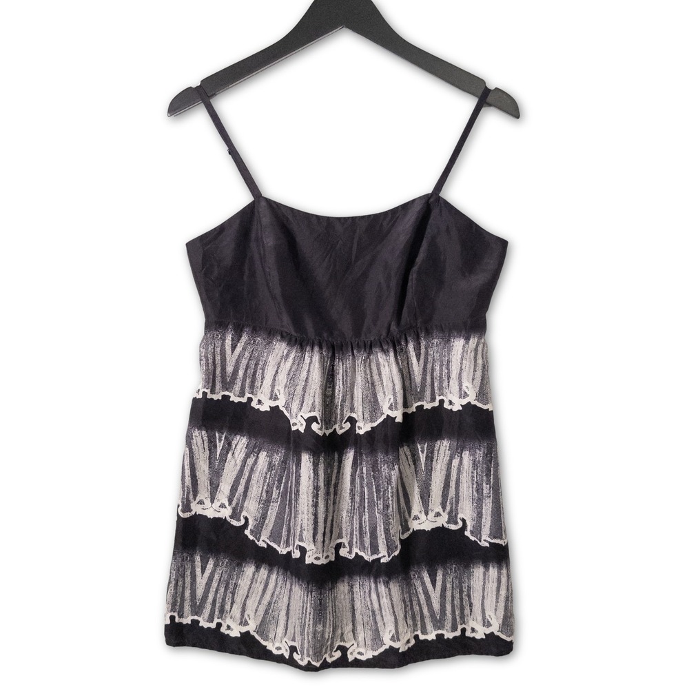 Cabi Camisole Womens 6 Black White Silk Blend Whimsigoth Fairy Goth Summer Chic